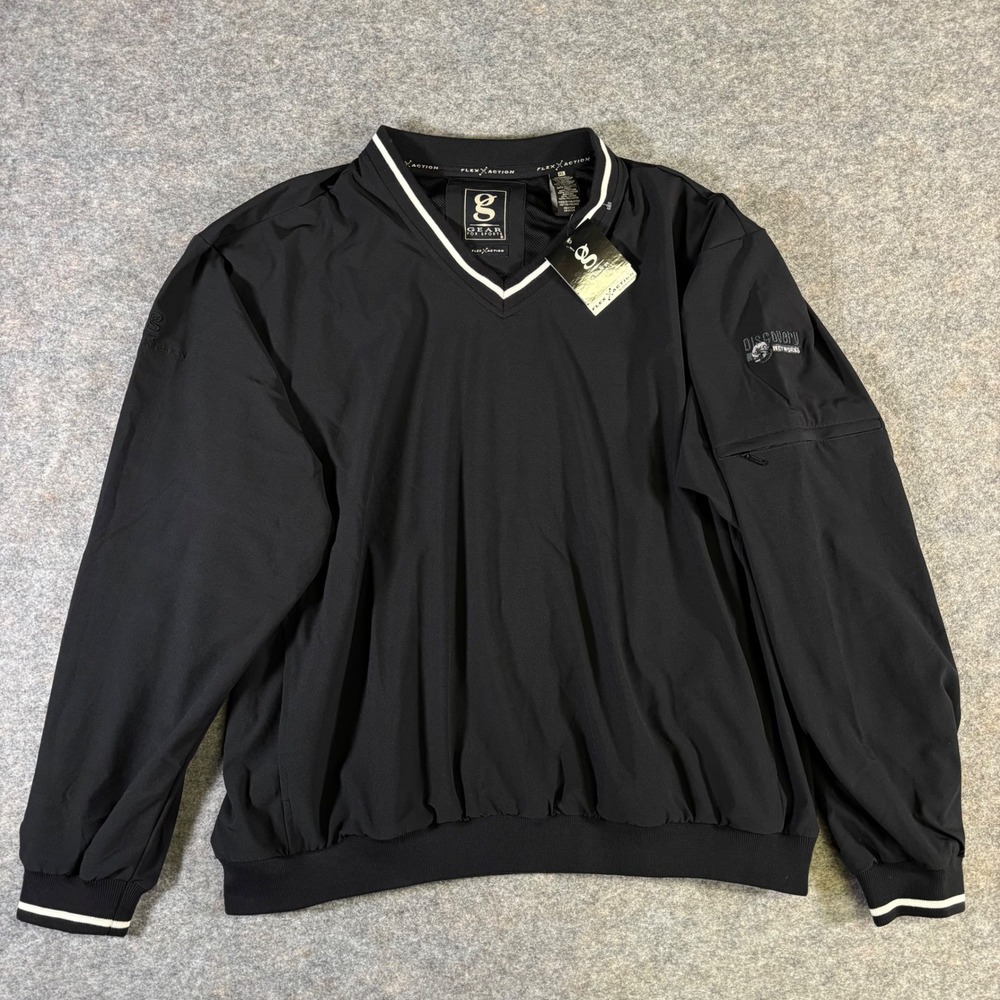 Gear For Sports Flex Action Discovery Networks Pullover Jacket XL Black V-Neck